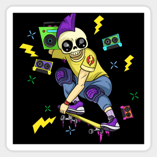 Death Punk Skeleton Skateboard Magnet